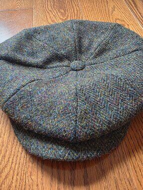 7.5 / 61cm Failsworth Blue Green Tweed Newsboy Flat Cap